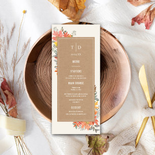 Delicate Autumn Foliage Wedding Menu