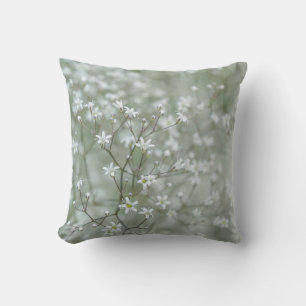 Delicate Baby's Breath Flower Nature Photography Cushion