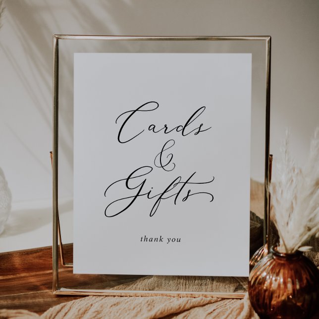 Delicate Black Calligraphy Cards and Gifts Sign (Creator Uploaded)