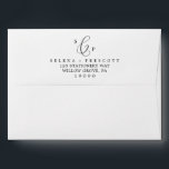 Delicate Black Calligraphy Monogram Wedding Envelope<br><div class="desc">This delicate black calligraphy monogram wedding envelope is perfect for a modern wedding. The romantic minimalist design features lovely and elegant black typography on a white background with a clean and simple look. Personalise the envelope flap with your monogram and return address.</div>
