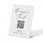 Delicate Black Calligraphy QR Code Honeymoon Fund