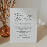 Delicate Black Calligraphy Sign Our Wine Sign<br><div class="desc">This delicate black calligraphy sign our wine sign is perfect for a modern wedding. The romantic minimalist design features lovely and elegant black typography on a white background with a clean and simple look.</div>