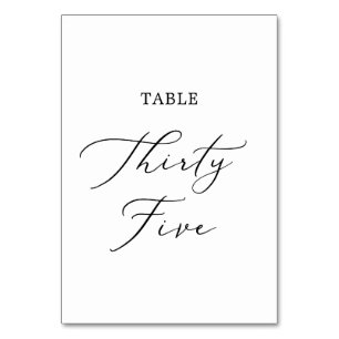 Delicate Black Calligraphy Table Thirty Five Number