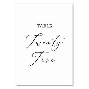 Delicate Black Calligraphy Table Twenty Five Table Number
