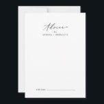 Delicate Black Calligraphy Wedding Advice Card<br><div class="desc">This delicate black calligraphy wedding advice card is perfect for a modern wedding and can be used for any event. The romantic minimalist design features lovely and elegant black typography on a white background with a clean and simple look. These advice cards can be used as a guestbook alternative for...</div>