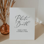Delicate Black Calligraphy Wedding Photo Booth Pedestal Sign<br><div class="desc">This delicate black calligraphy wedding photo booth pedestal sign is perfect for a modern wedding. The romantic minimalist design features lovely and elegant black typography on a white background with a clean and simple look.</div>