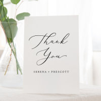 Delicate Black Calligraphy Wedding Thank You