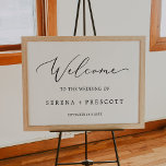 Delicate Black Calligraphy Wedding Welcome Poster<br><div class="desc">This delicate black calligraphy wedding welcome poster is perfect for a modern wedding. The romantic minimalist design features lovely and elegant black typography on a white background with a clean and simple look. Customise the poster with the name of the bride and groom,  and the date of the wedding.</div>