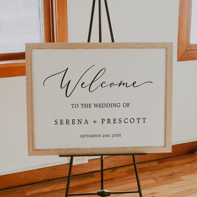 Delicate Black Calligraphy Wedding Welcome Poster (Creator Uploaded)