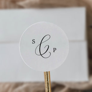 Delicate Black Monogram Wedding Envelope Seals