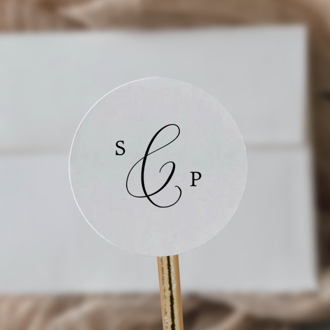 Delicate Black Monogram Wedding Envelope Seals (Creator Uploaded)