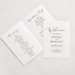 Delicate Black Printable or Printed Folded Program Invitation<br><div class="desc">This delicate black printable or printed folded program is perfect for a modern wedding. The romantic minimalist design features lovely and elegant black typography on a white background with a clean and simple look. Order printed programs,  or a digital instant download,  or both.</div>