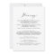 Delicate Black Wedding Welcome Letter & Itinerary