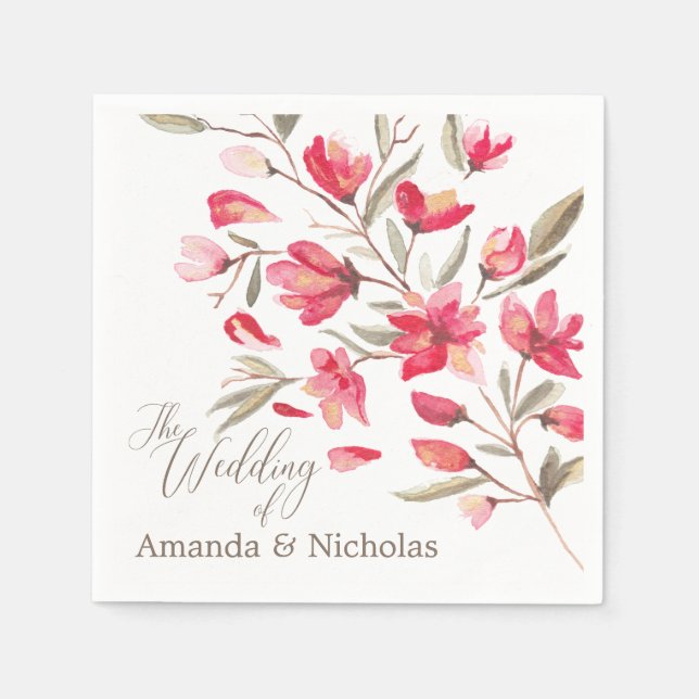 Delicate Bloom typography rustic wedding Napkin (Front)