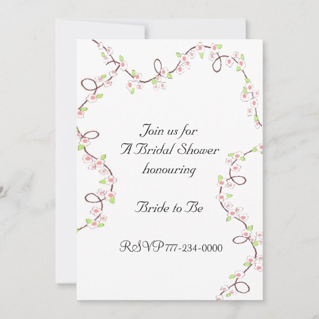 Delicate Blossom Bridal Shower Invitation (Front)