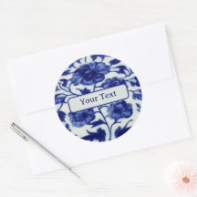 Delicate Blue and White Painted China - Your Text 