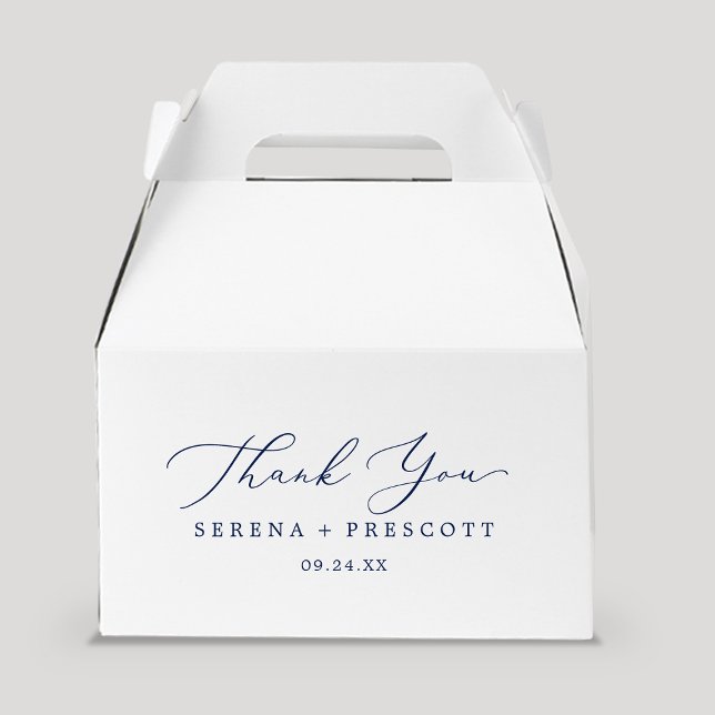 Delicate Blue Calligraphy Thank You Favour Box (Creator Uploaded)
