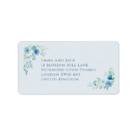 Delicate blue floral wedding address return