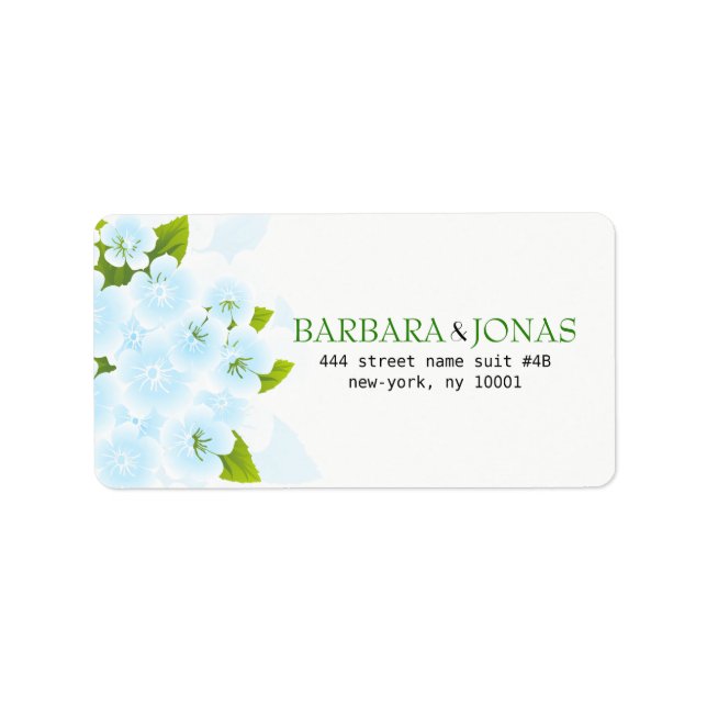 Delicate Blue Flowers Label (Front)