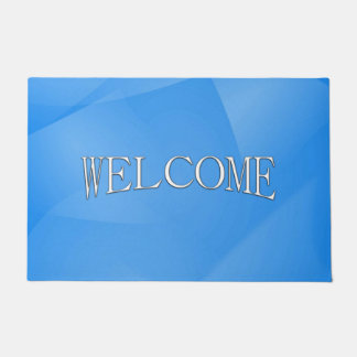 Delicate Blue Folds Welcome Doormat