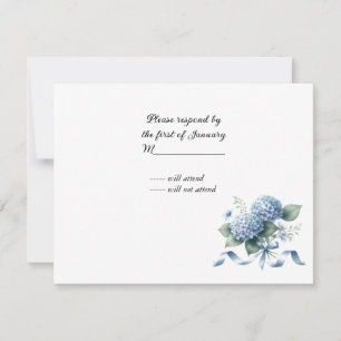 Delicate Blue Hydrangea Wedding RSVP