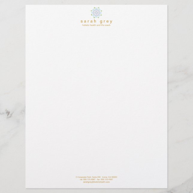 Delicate Blue Lotus Wellness and Health Letterhead (Front)