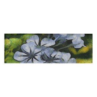 Delicate Blue Plumbago Blossom Painting Name Tag