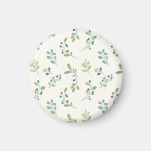 Delicate Blueberry Eucalyptus Pattern Magnet