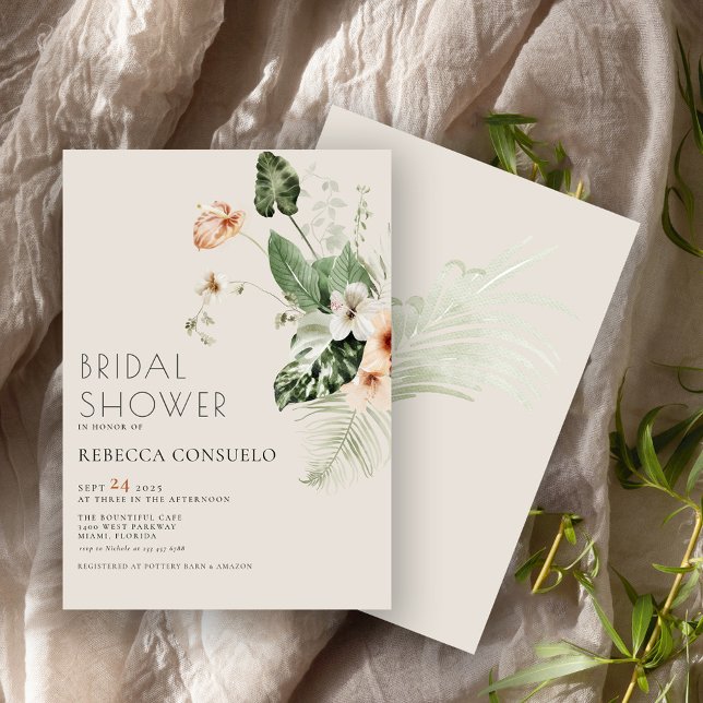 Delicate Blush Floral Greenery Bridal Shower  Invitation (Creator Uploaded)