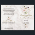 Delicate Blush Gold Flowers Marble Wedding Program<br><div class="desc">Unique and elegant design featuring delicate gold outlined flowers and watercolour blush pink flowers,  on a white cream marble background. Use Personalise tool to add your info. Visit,  please,  my Blush Gold Floral Collection.</div>
