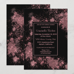 Delicate Blush Paint Splatter Bridal Shower Invitation