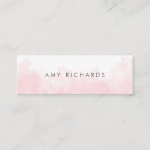 Delicate Blush Pink Watercolor Elegant Pastel Mini Business Card