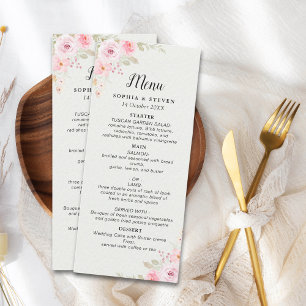 Delicate Blush Roses Wedding Theme Programme
