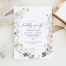 Delicate Boho Wildflower Butterfly Birthday Party