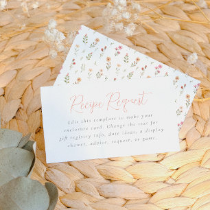 Delicate Boho Wildflower Floral Bridal Shower Enclosure Card