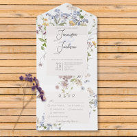Delicate Boho Wildflowers White Dinner