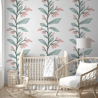 Delicate Botanic Reverie L4 Large Plants Pastel Wallpaper