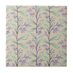Delicate Botanic Reverie M8 Large Plants Purple Tile