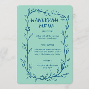 Delicate Botanical Hanukkah Party Dinner CUSTOM Menu