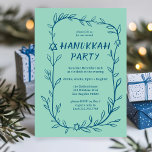 Delicate Botanical Hanukkah Party Star of David Invitation<br><div class="desc">Perfect invitation for a Hanukkah party or other Jewish celebration! Hand drawn delicate leaf trame art for you! FULLY CUSTOMIZABLE! Click on “Personalise” above to edit the text. Click "edit using design tool" to adjust the fonts, colours and placements and to add text to the back side design if you...</div>