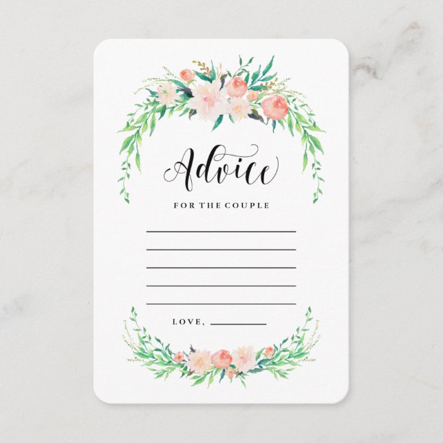 Delicate Bouquet Advice Cards (Front)