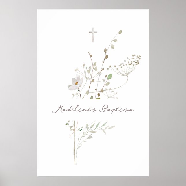 delicate bouquet Baptism sign (Front)