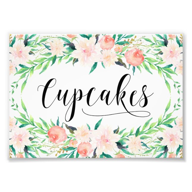 Delicate Bouquet Cupcakes Print (Front)