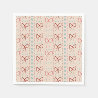Delicate Bows and Hearts Napkins