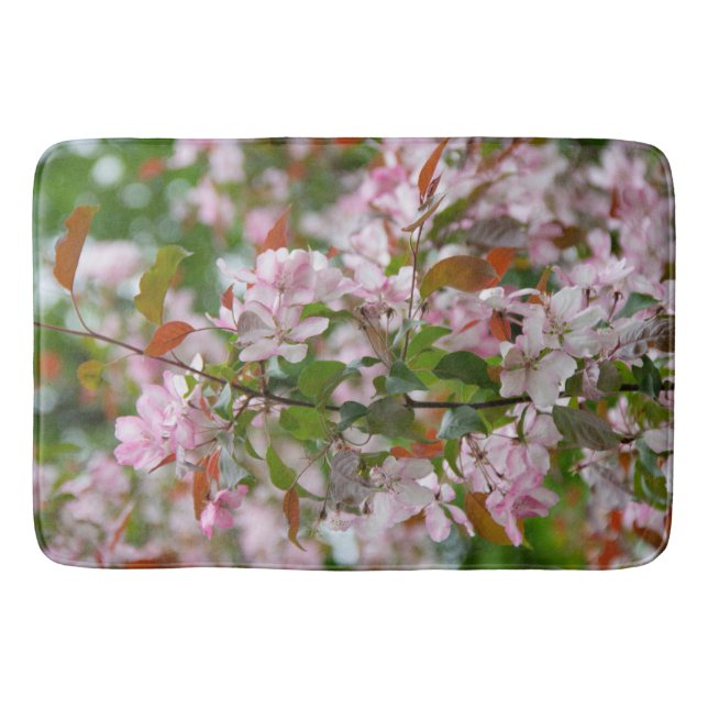 Delicate branch with flowers apple tree bath mat (Front)