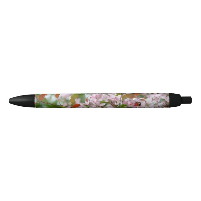 Delicate branch with flowers apple tree black ink pen (Front)