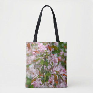 Delicate branch with flowers apple tree tote bag