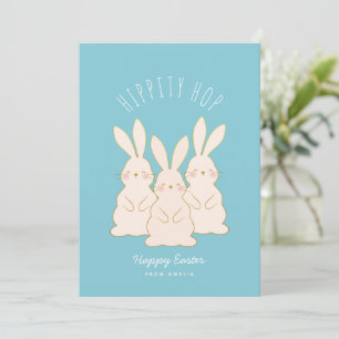 Delicate Bunnies Personalised Easter Gift Tag Holiday Card