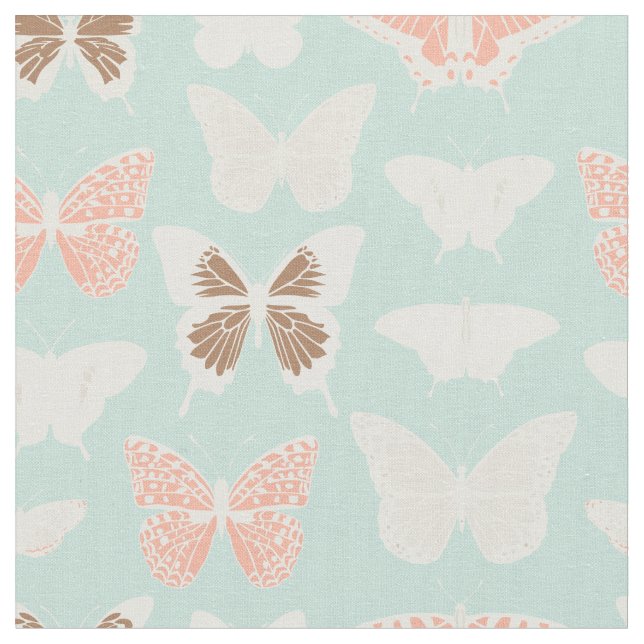 Delicate Butterflies Pattern Fabric (Close Up)