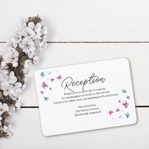 Delicate Butterfly Wedding Reception Card